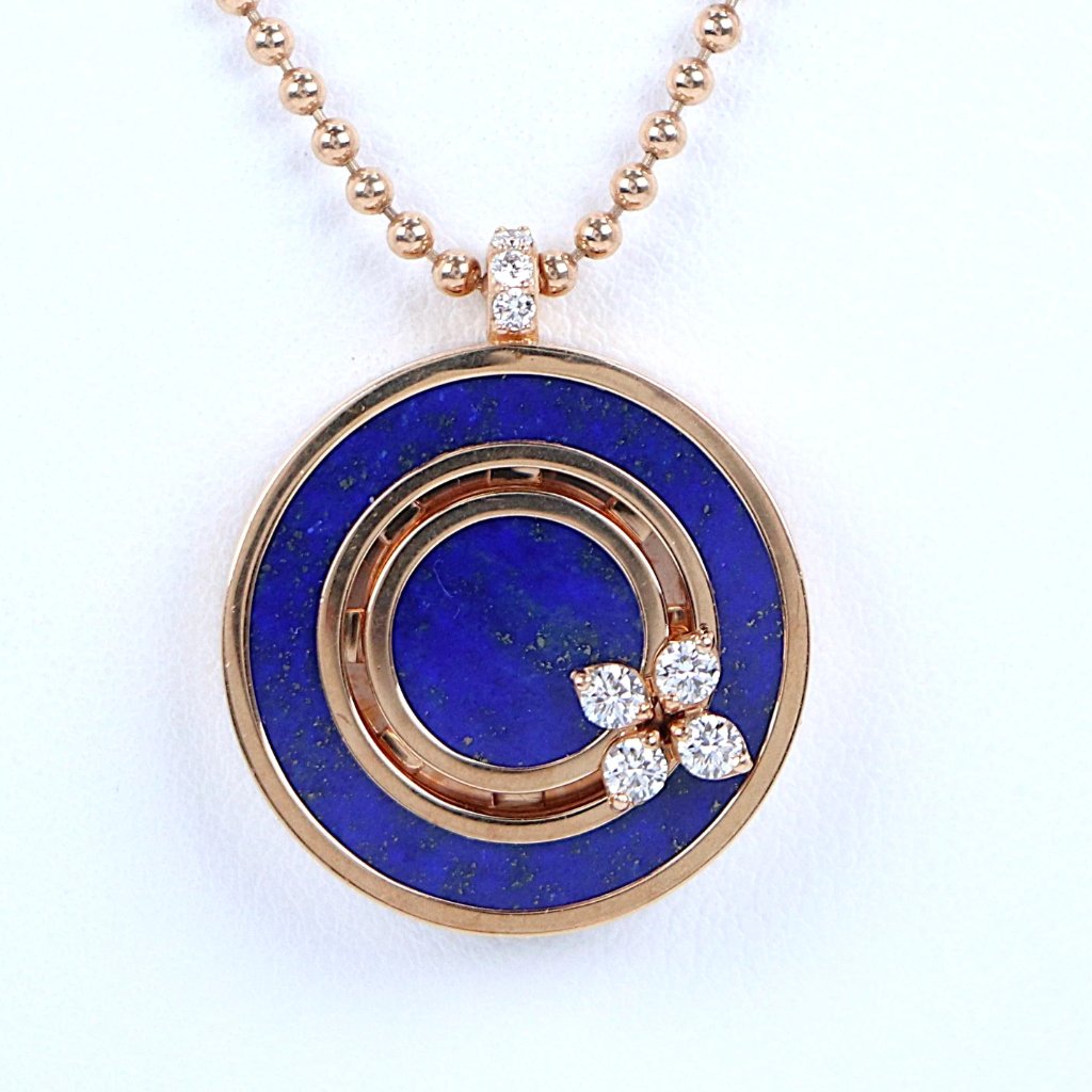 25782 Roberto Coin Love In Verona 18k Rose Gold Diamond Lapis Pendant 5000$